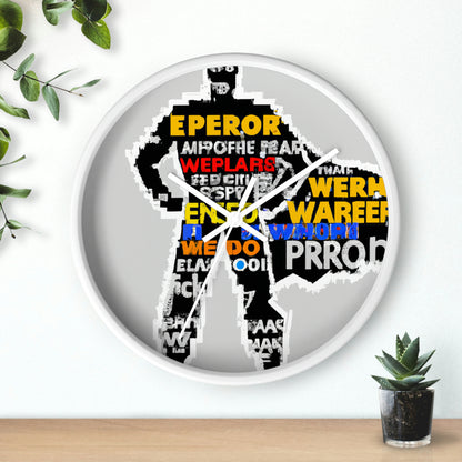 Superhelden-Wort-Pop-Art - die Alien-Wanduhr