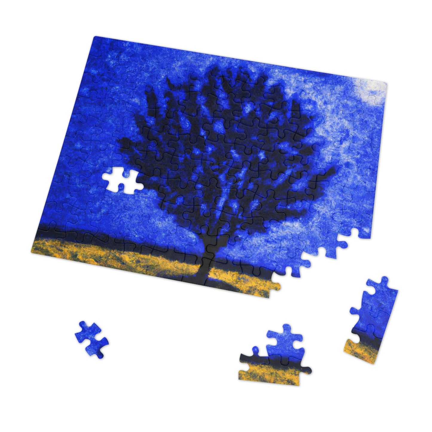 "A Lone Blue Tree in the Moonlight Field" - The Alien Jigsaw Puzzle