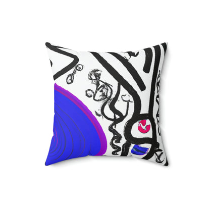 "Alone in the Park: Pondering Life's Challenges" - The Alien Square Pillow