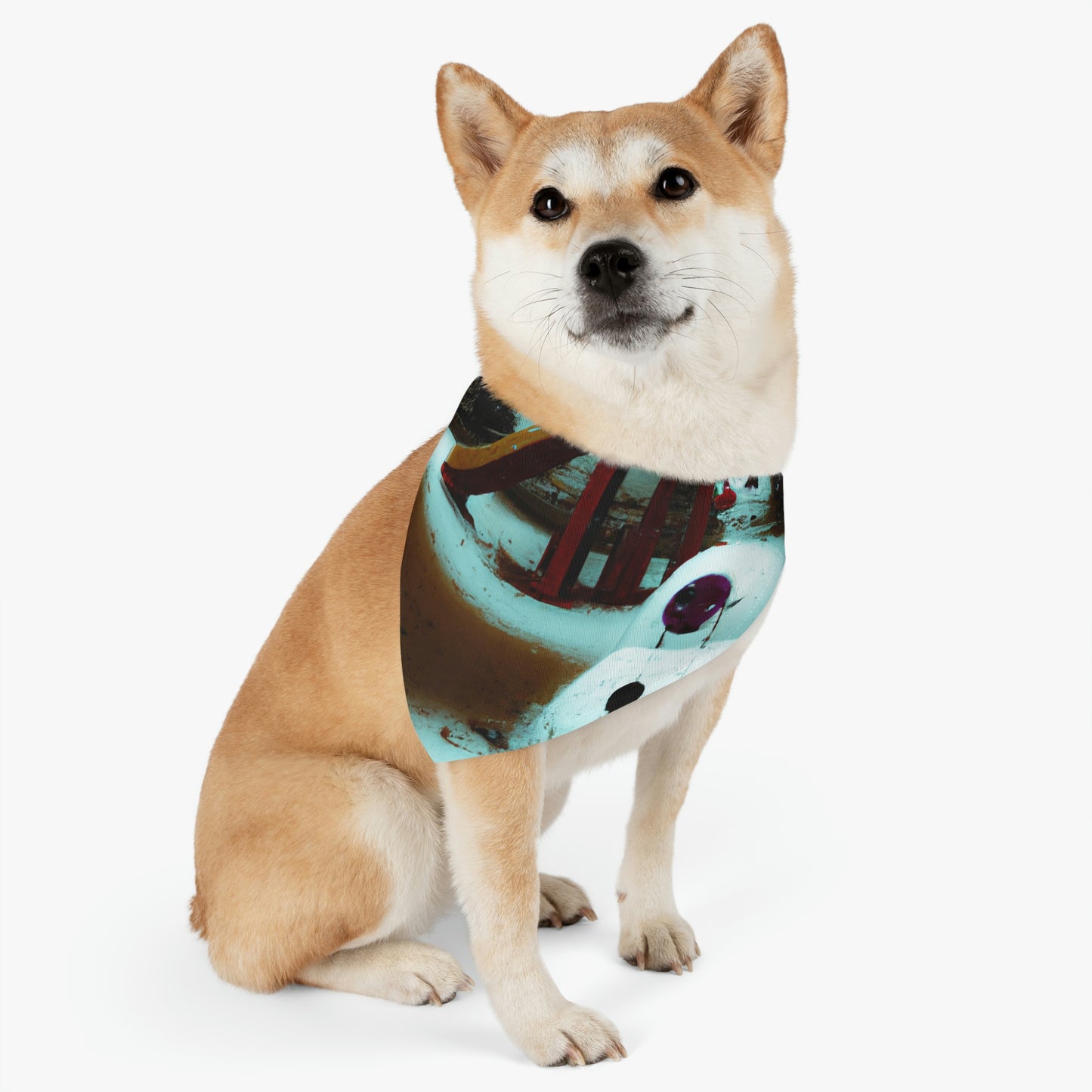 "Melancholy Snowman in a Silent Playground" - The Alien Pet Bandana Collar