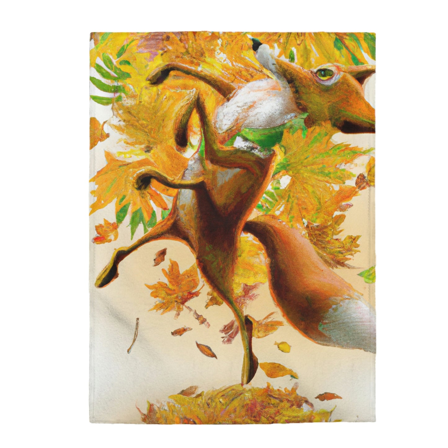 "Autumnal Adventure: A Fox's Mischief" - The Alien Velveteen Plush Blanket