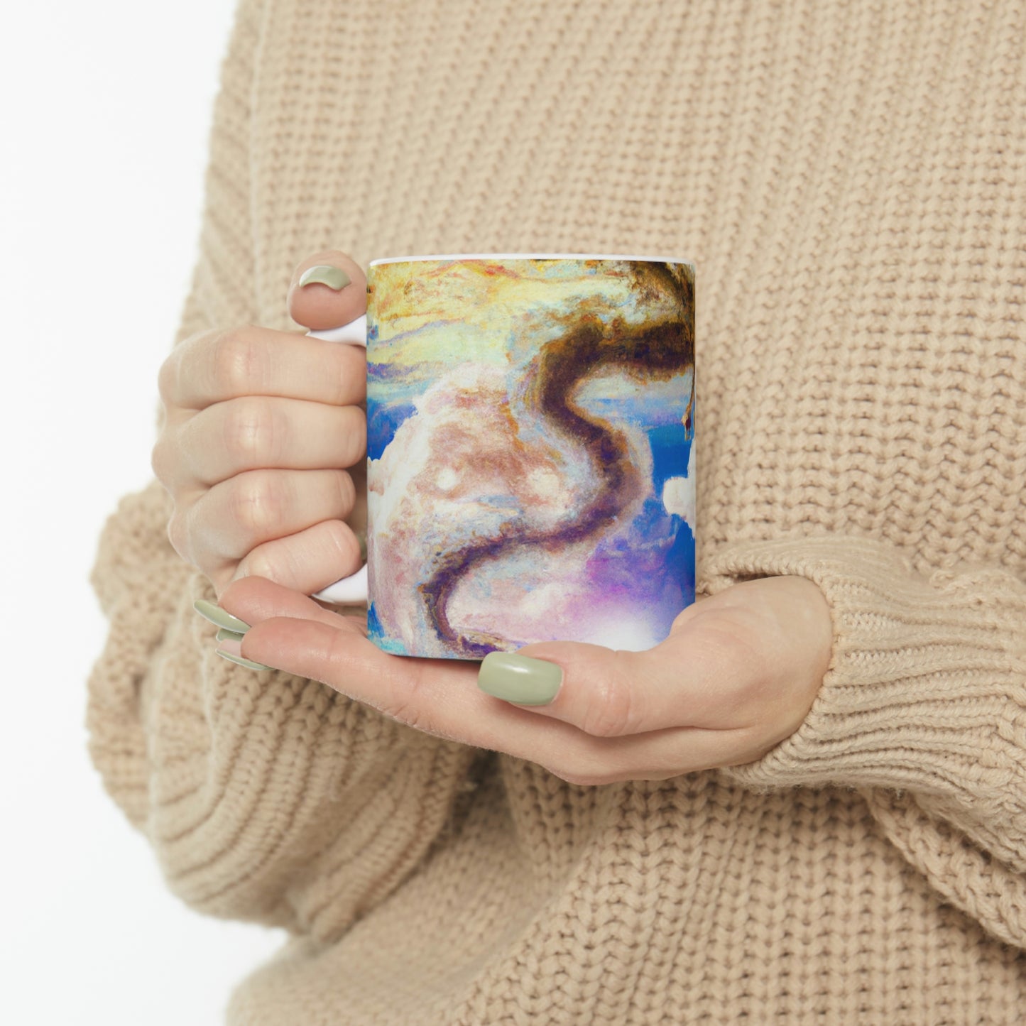 "A Heavenly Blaze with a Mystic Dragon" - The Alien Taza de cerámica 11 oz