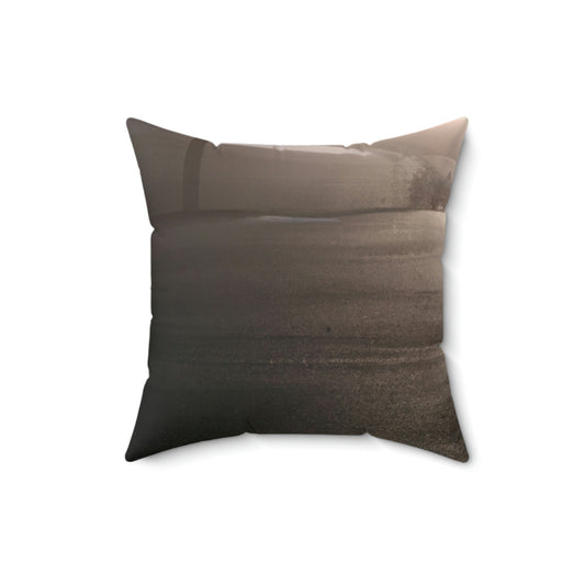 "A Gleaming Dawn in a Misty City". - The Alien Square Pillow