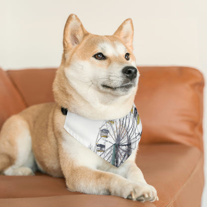 "Lonely Wheel in a Winter Wonderland" - El collar de bandana para mascotas alienígenas