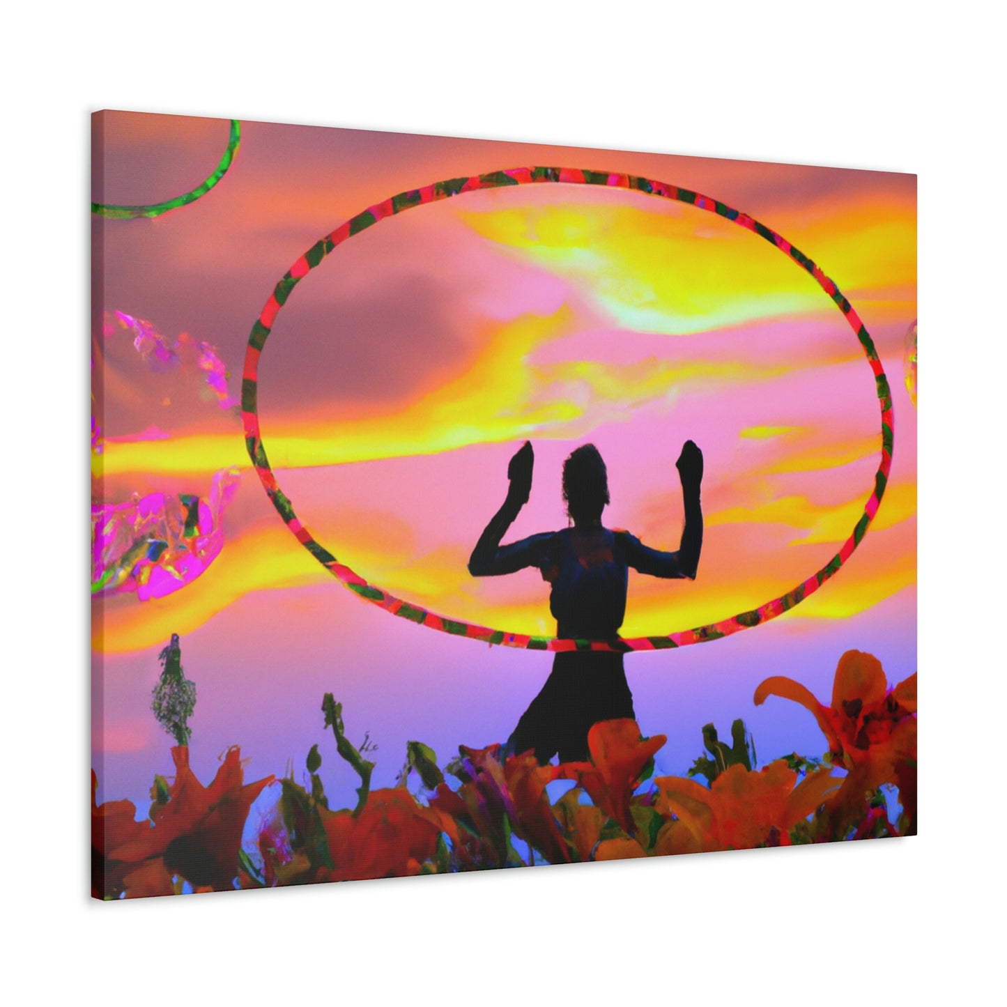 Hula Hoop Sunset Painter - Leinwand