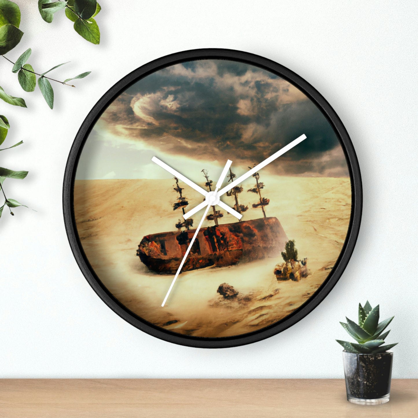 "Lost at Sea: Stranded On A Stormy Desert Island" - El reloj de pared alienígena