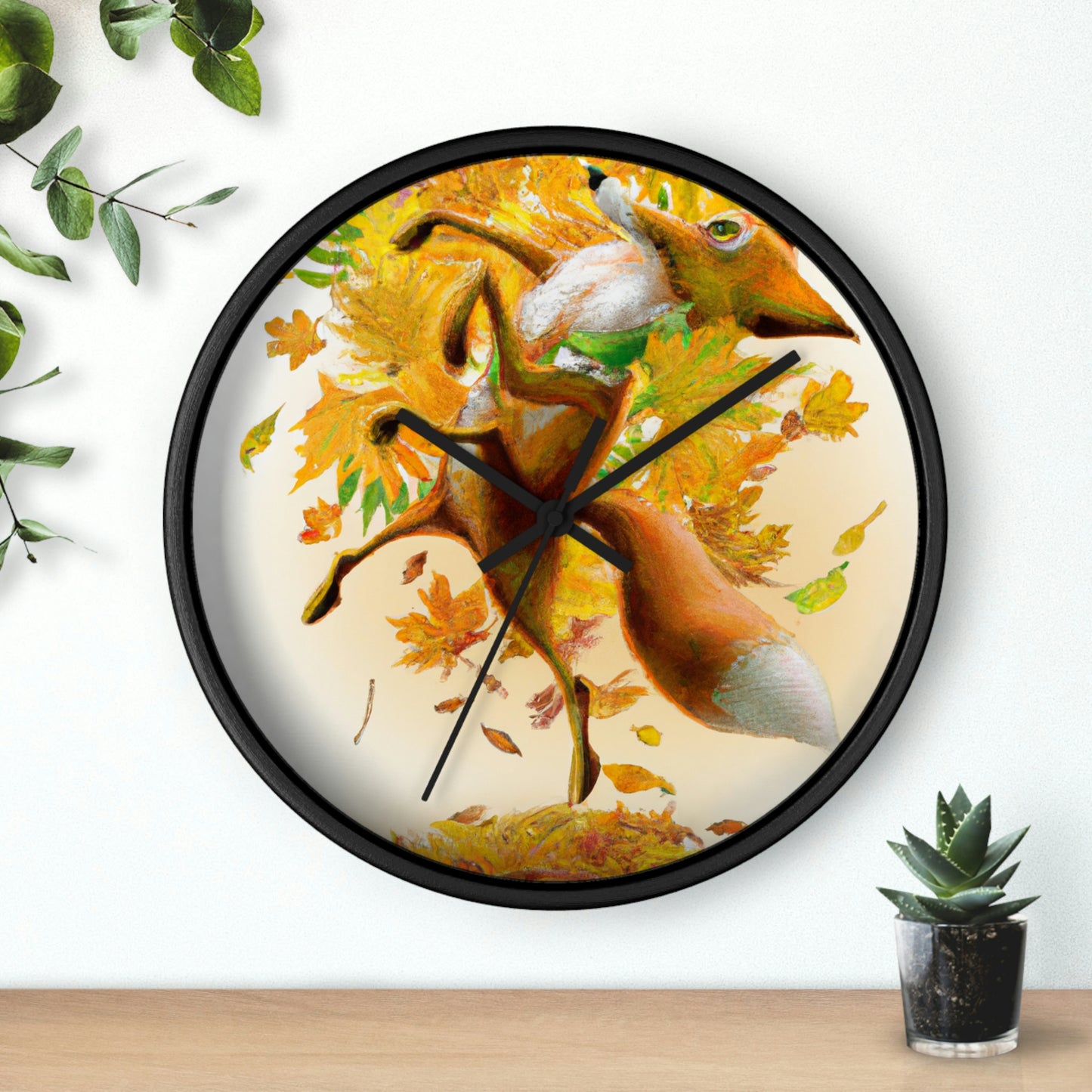 "Autumnal Adventure: A Fox's Mischief" - The Alien Wall Clock