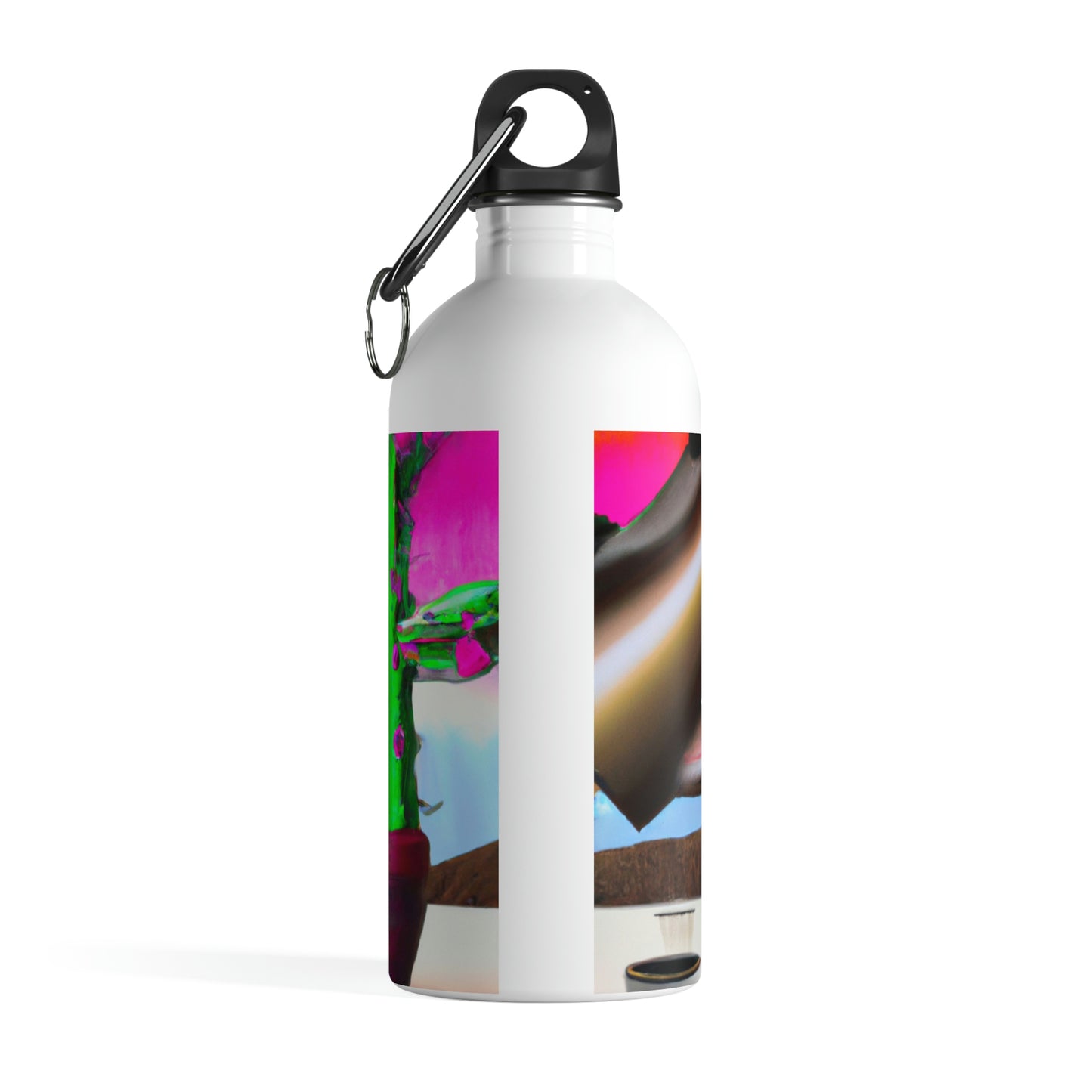 "An Awkward Caffeinated Moment: The Tale of a Bot and a Cactus" - The Alien Stainless Steel Water Bottle