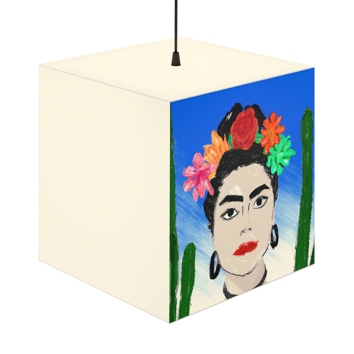 „Feurige Frida: Eine mexikanische Ikone mit farbenfroher Kultur malen“ – Die Alien Light Cube Lampe