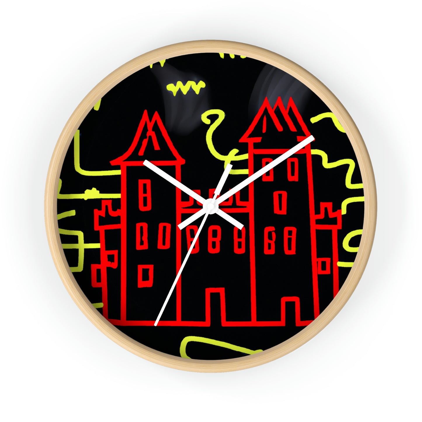 "A Haunted Shadow: The Dark Secrets of the Old Castle on a Gloomy Night" - The Alien Wall Clock