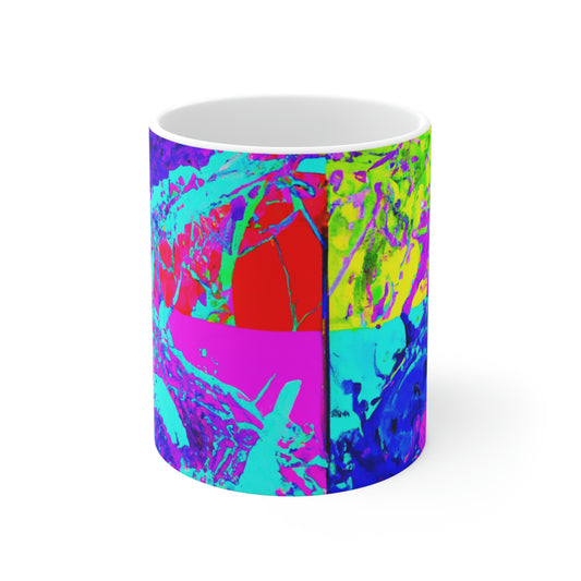 "A Rainbow of Feathered Friends" - Taza de cerámica The Alien 11 oz