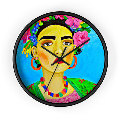 „Heftig und frei: Eine von Frida Kahlo inspirierte Hommage an mexikanische Frauen“ – Die Alien-Wanduhr