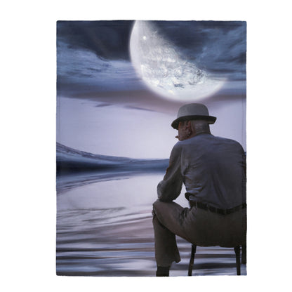 Moonlight Reflections on a Quiet Lake - The Alien Velveteen Plush Blanket