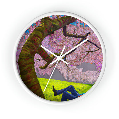 "A Moment of Calm Beneath the Cherry Blossoms" - The Alien Wall Clock