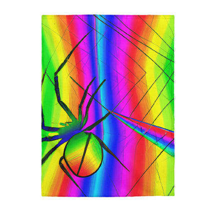 "A Spinnerette's Prismatic Web" - The Alien Velveteen Plush Blanket