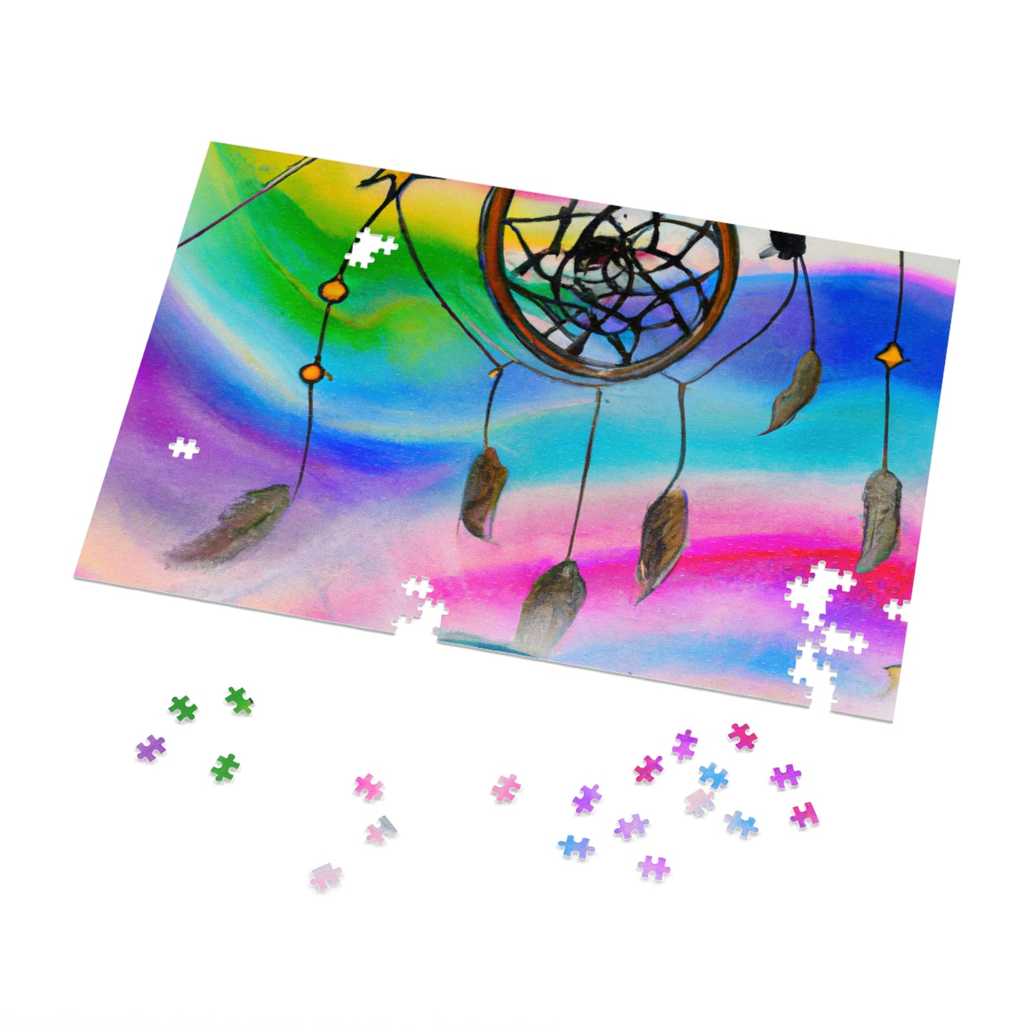 "A Galaxy of Dreams: A Colorful Dreamcatcher Captures Falling Stardust" - The Alien Jigsaw Puzzle