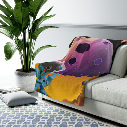 "Exploring the Unknown: The Adventures of a Space Captain and the Mysterious Planet" - The Alien Sherpa Fleece Blanket