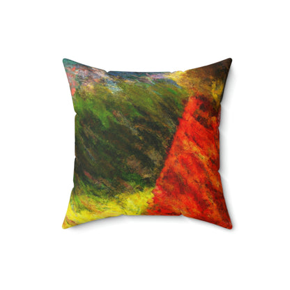 The Tattered Red Cloaked Stranger - The Alien Square Pillow