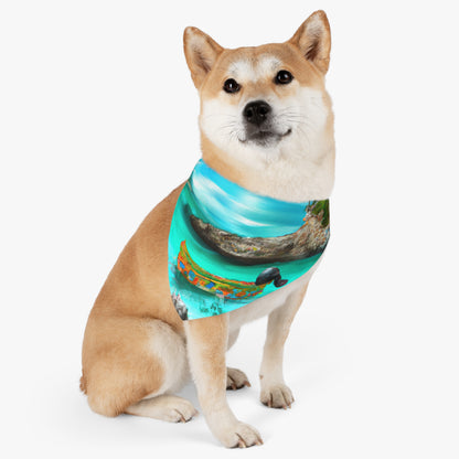 "Caribbean Fiesta on the Beach - A Digital Exploration of Mexican Culture" - The Alien Pet Bandana Collar