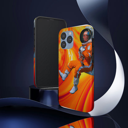 "Journeying in the Burning Orange Galaxy" - The Alien Tough Phone Cases