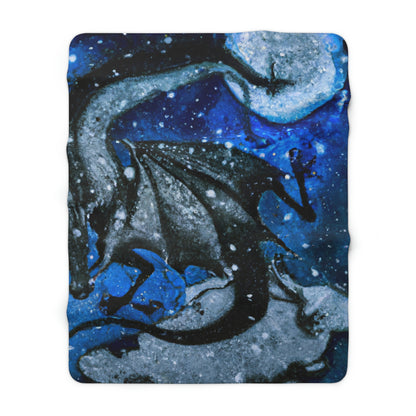 "Frosted Moonlight Dragon" - The Alien Sherpa Fleece Blanket