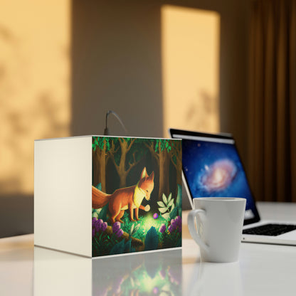 "Der Edelstein suchende Fuchs im Zauberwald" - Die Alien Light Cube Lampe