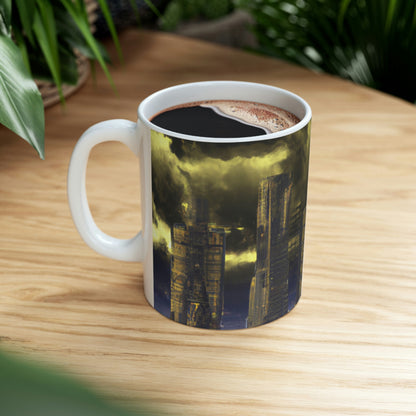 The Utopian Citadel in the Dystopian Tempest - The Alien Ceramic Mug 11 oz