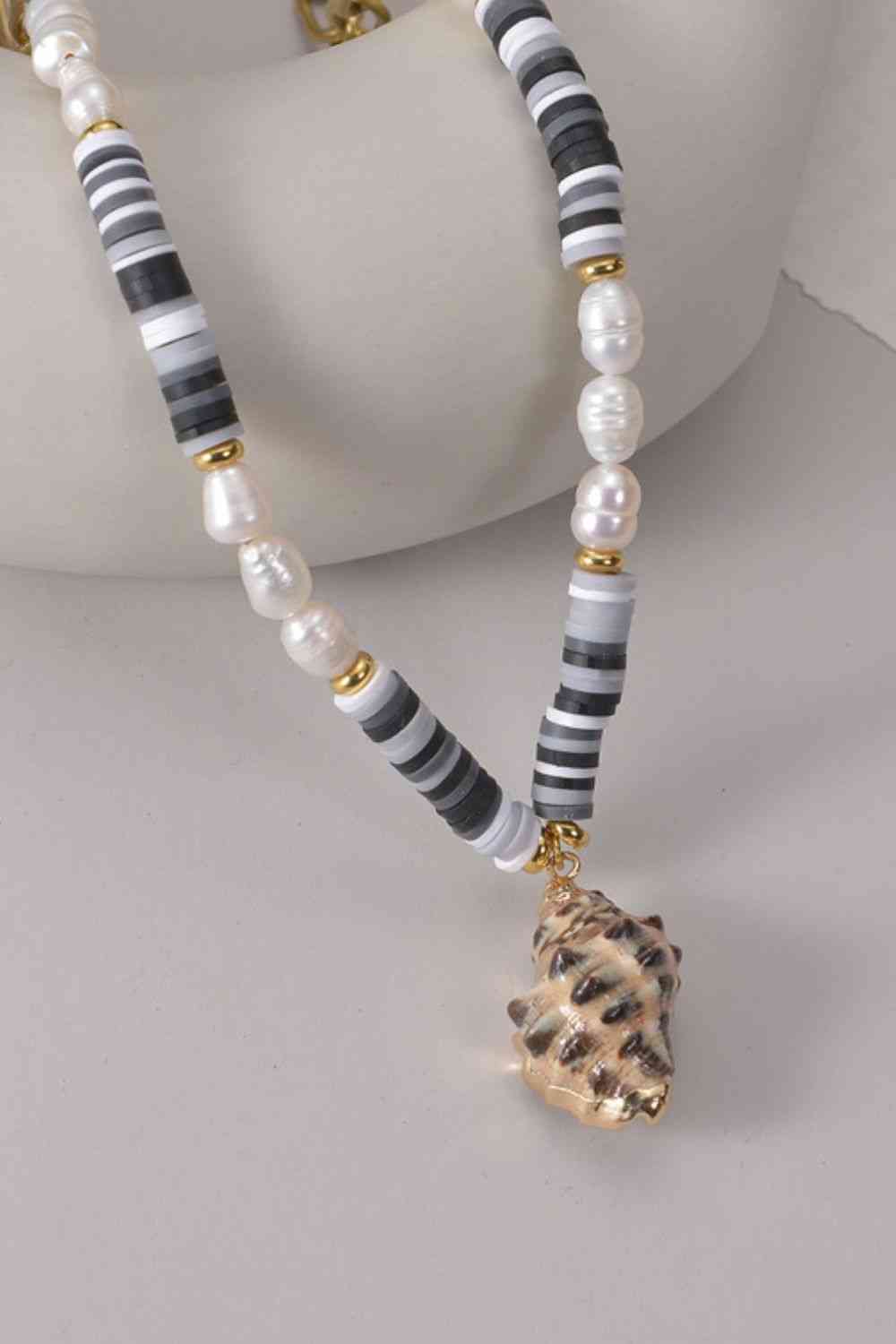Zweiteiliges Perlen-Edelstahl-Halsketten-Set