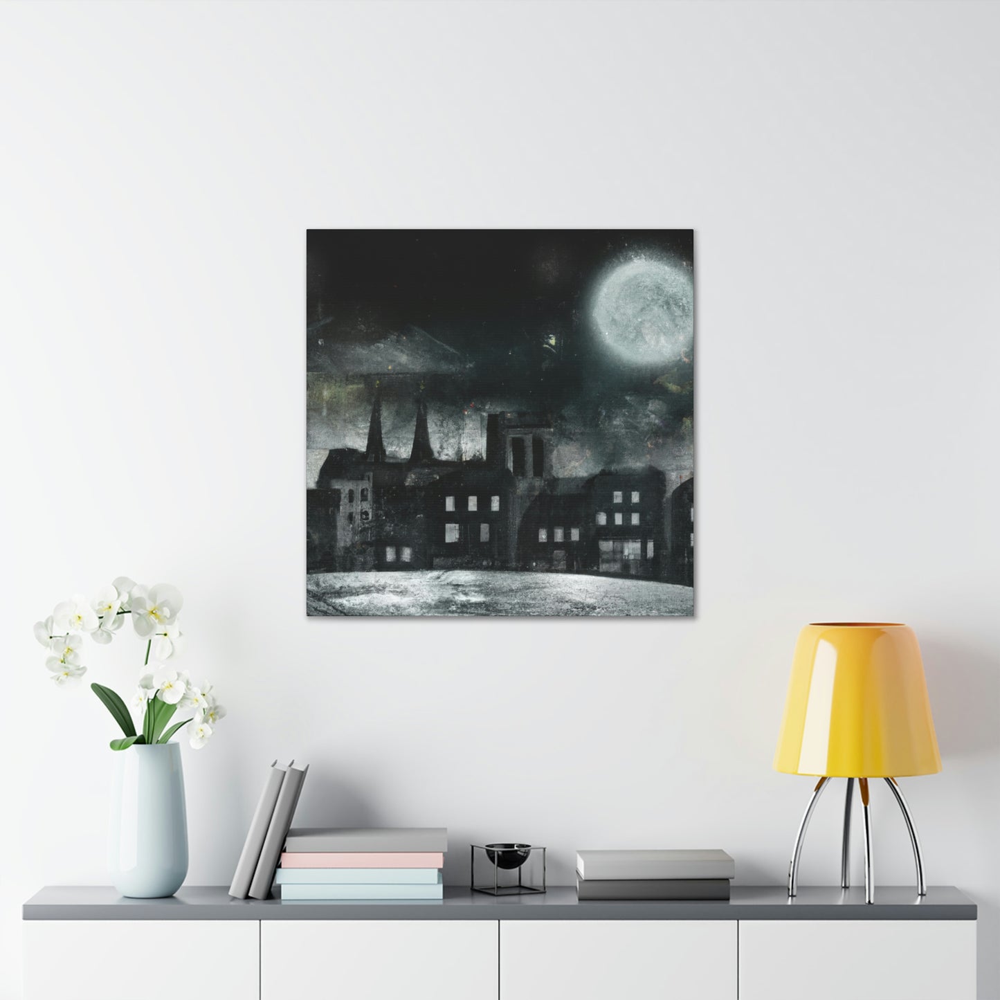 "Luminous Nocturne: A City Lit By Moonlight" - The Alien Canva