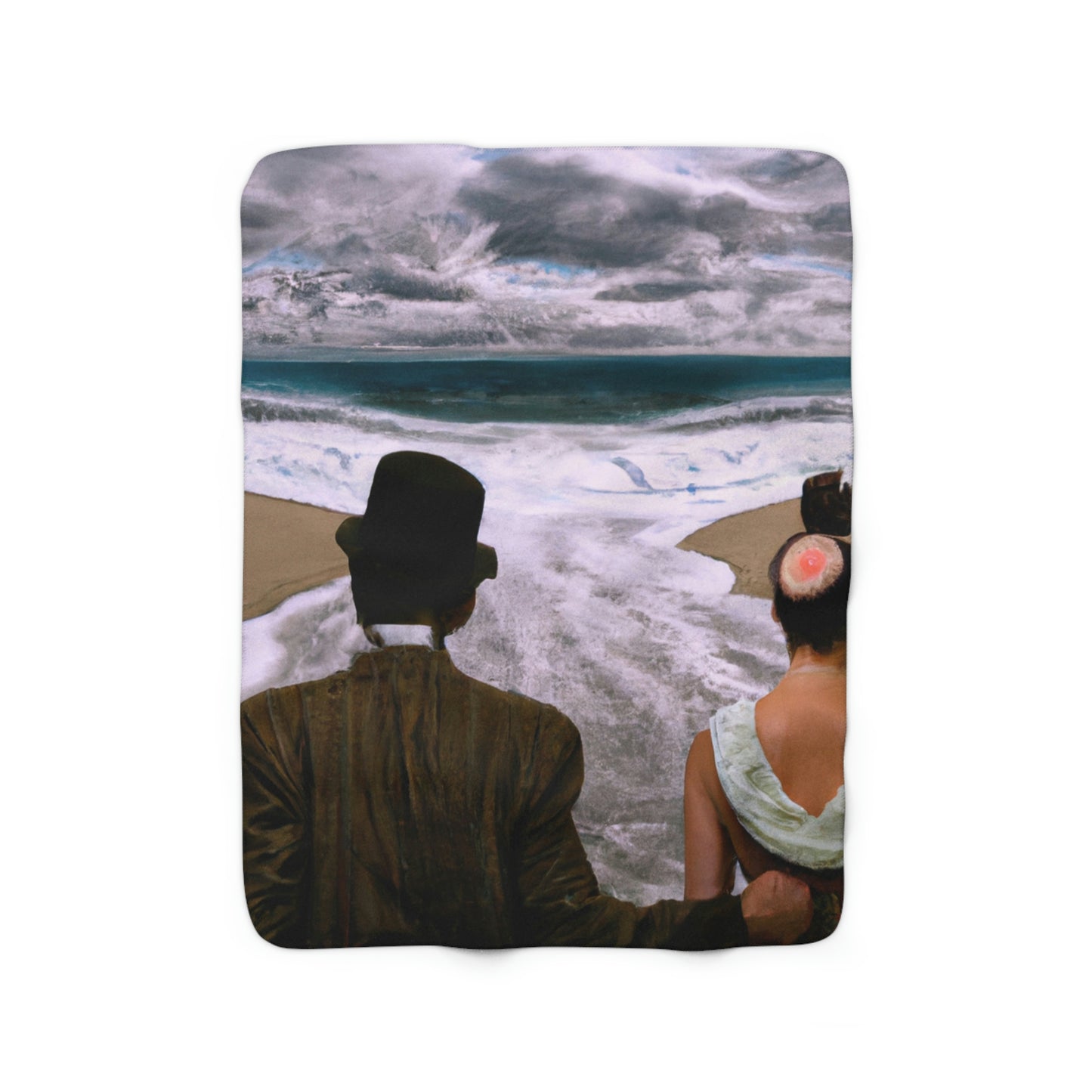 Sea-Swept Romance - The Alien Sherpa Fleece Blanket