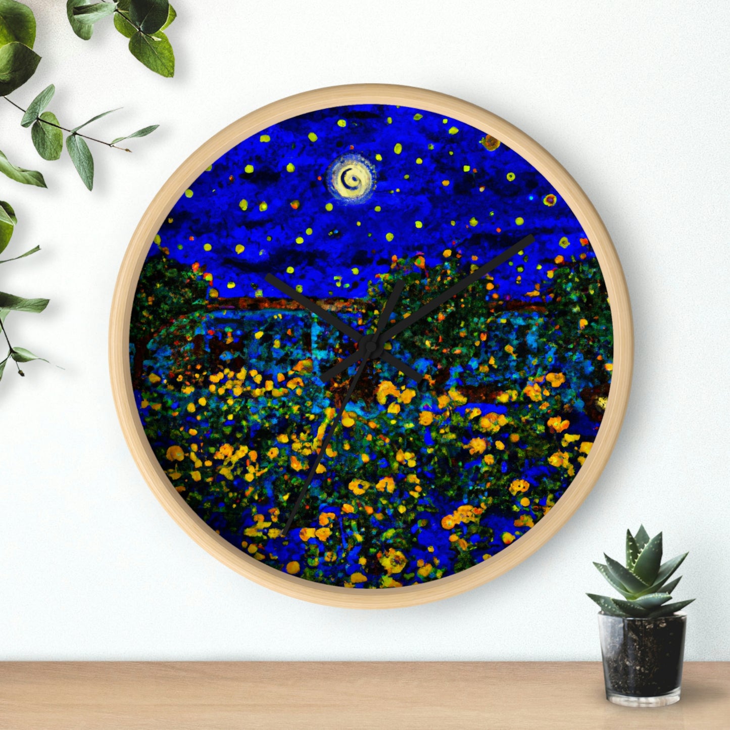 "A Midnight Celebration in Grandma's Garden" - The Alien Wall Clock