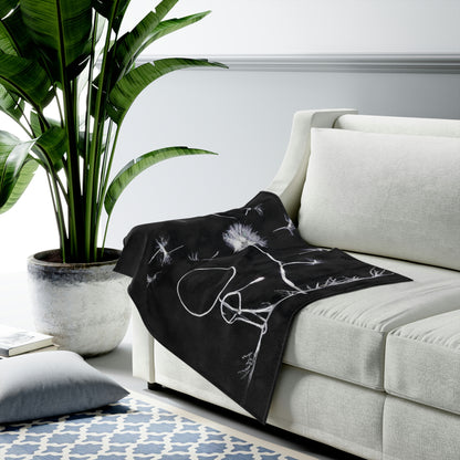 "A Dandelion Flicker in the Midnight Breeze" - The Alien Velveteen Plush Blanket