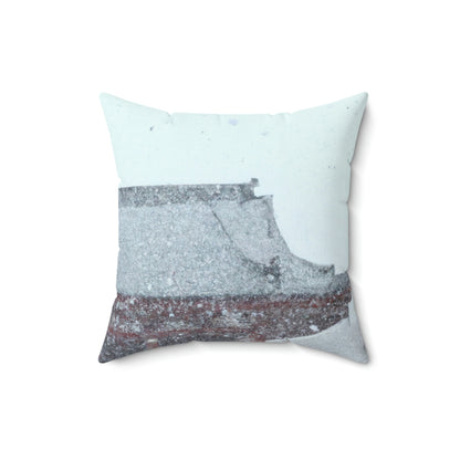 "Lost in the Blizzard: Ein Abenteuer im alten Tempel" - Das Alien Square Pillow