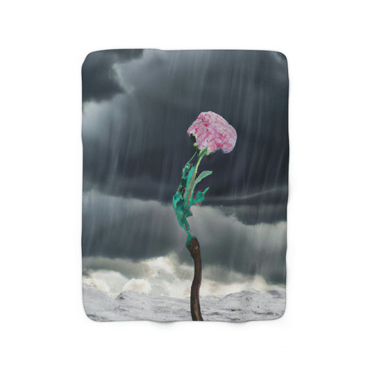 "Aight Against the Storm: La historia de una flor solitaria" - The Alien Sherpa Fleece Blanket