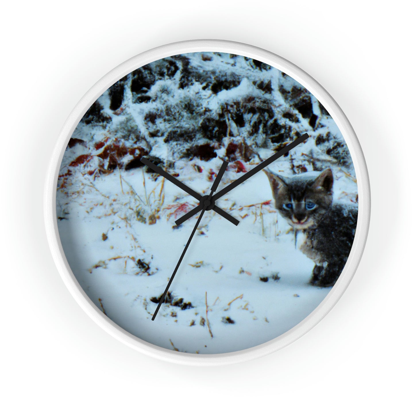 "Brave Kitten in the Frozen Storm" - The Alien Wall Clock