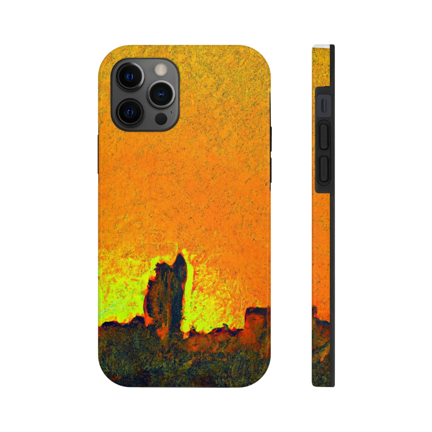 "Erleuchtet von der untergehenden Sonne: Enthüllung einer verborgenen Stadt" - The Alien Tough Phone Cases