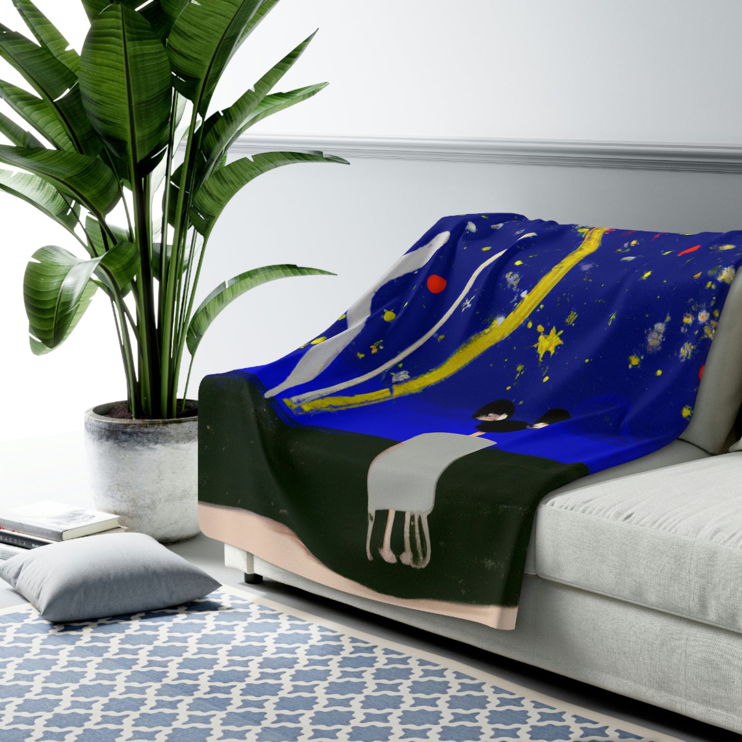 "A Spark of Solitude" - The Alien Sherpa Fleece Blanket