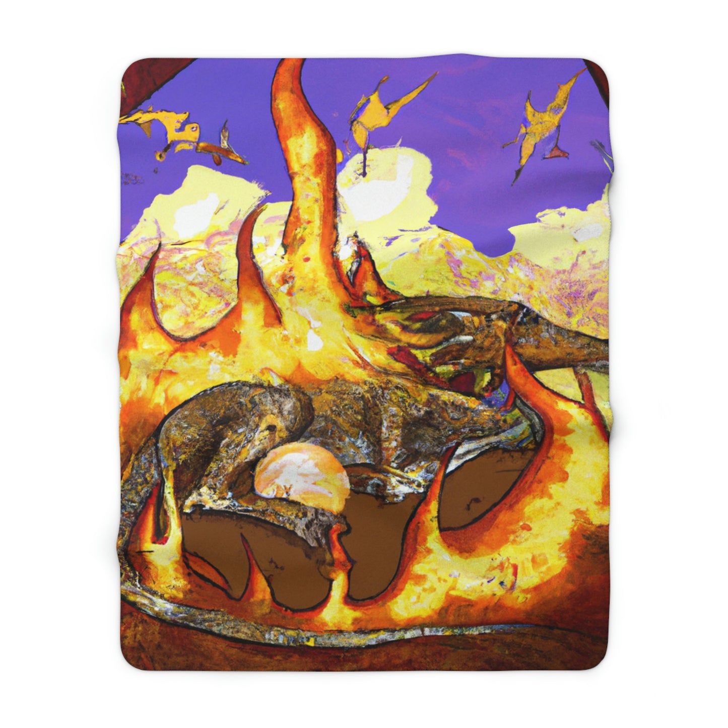 "A Slumbering Dragon in an Infernal Embrace" - The Alien Sherpa Fleece Blanket