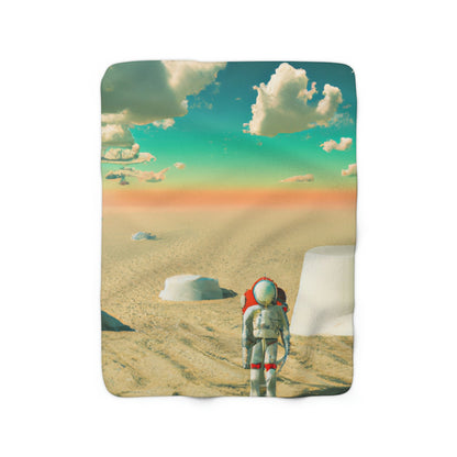 "A Strayed Astronaut: Alone on a Forlorn Planet" - The Alien Sherpa Fleece Blanket