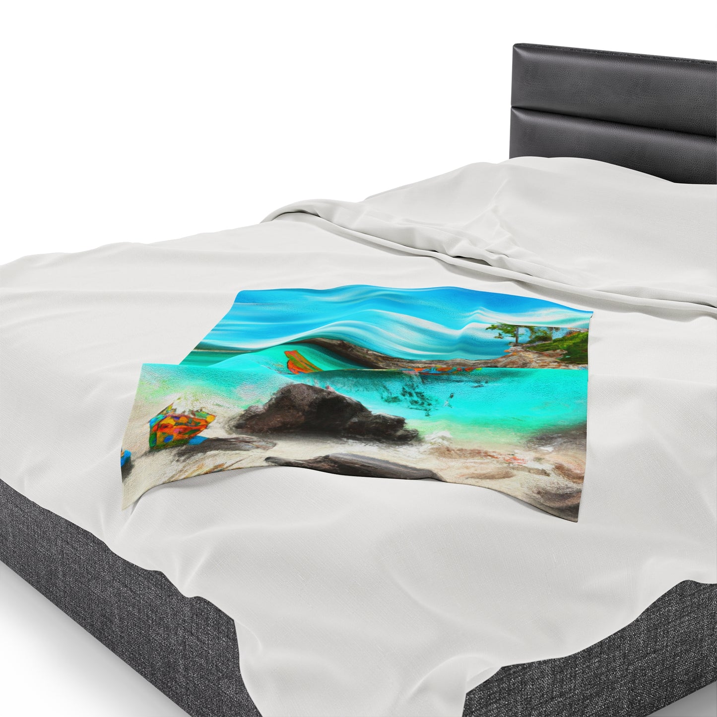 "Caribbean Fiesta on the Beach - A Digital Exploration of Mexican Culture" - The Alien Velveteen Plush Blanket