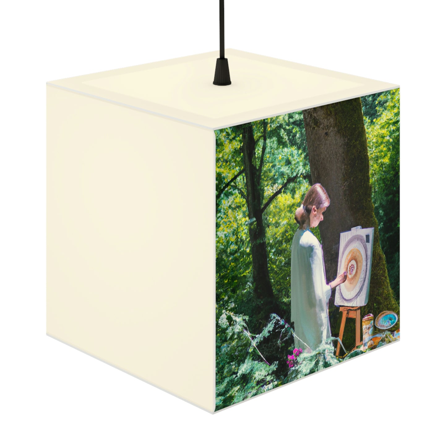 "Enchantment in Oil: A Young Artist's Vision of a Magical Forest" - The Alien Light Cube Lamp