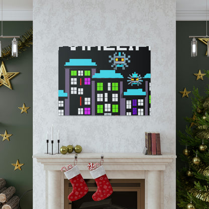 "City Defenders: Creative Space Invaders" - The Alien Canva