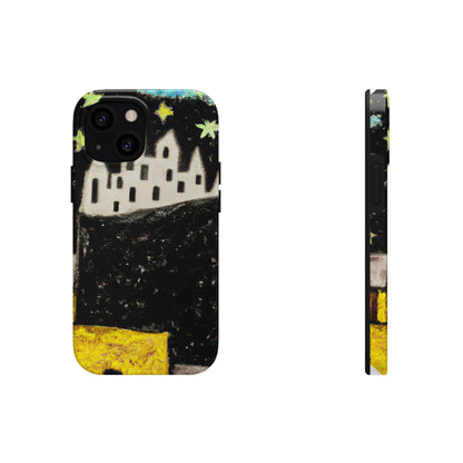 "Cosmic Oasis: Eine Reise in eine schwimmende Stadt inmitten des Sternenmeers" - Die Alien Tough Phone Cases