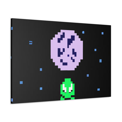 "Lonely Witness of the Night Sky" - The Alien Canva Pixel Art