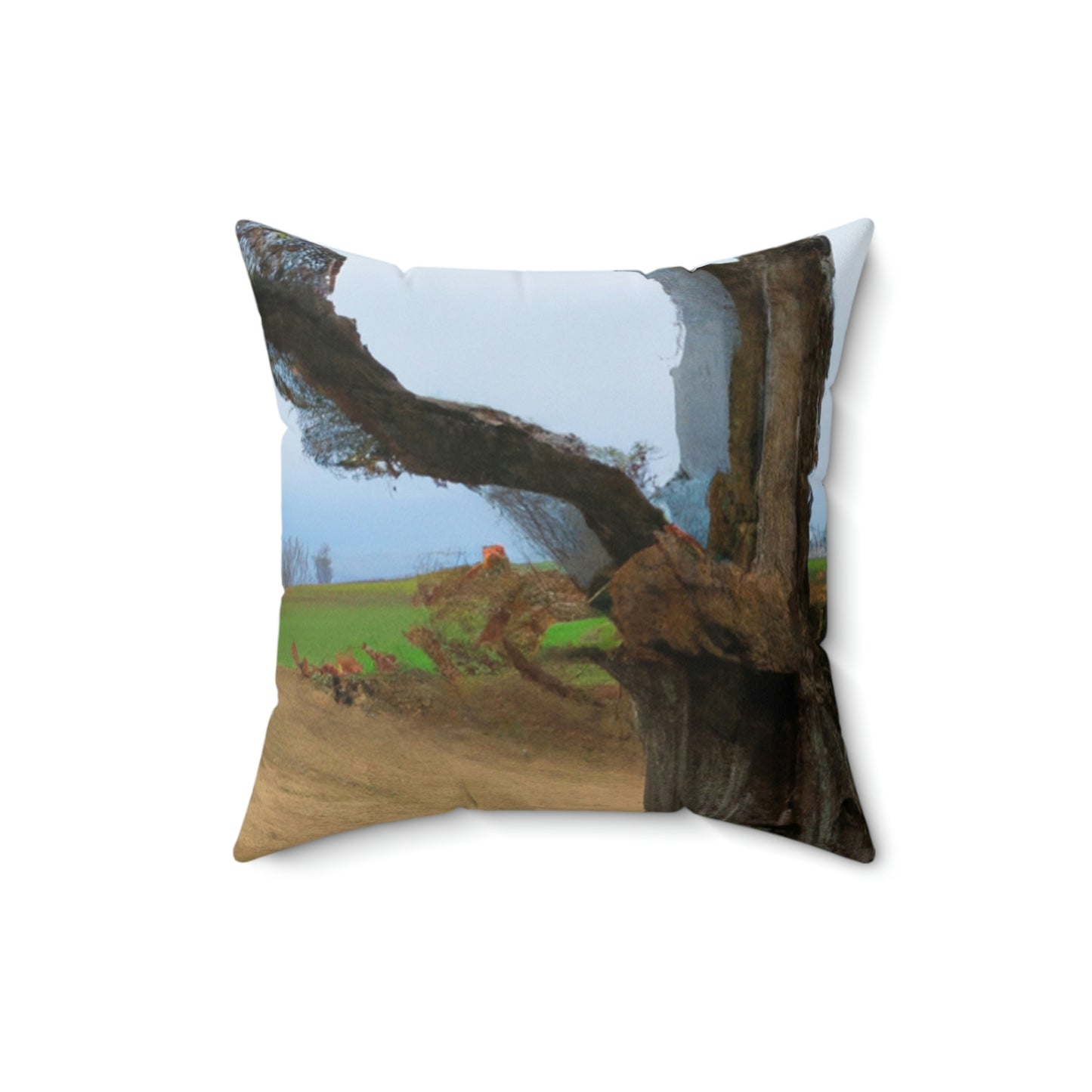 "A Shadow in the Meadow: The Last Standing Tree" - The Alien Square Pillow