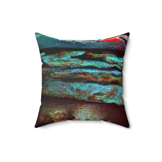 "Dusk at Sea: A Tempestuous Gathering" - Das Alien Square Pillow