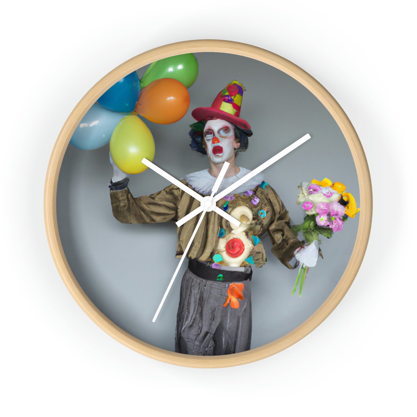 "Clowning Around with Balloons" - The Alien Wall Clock