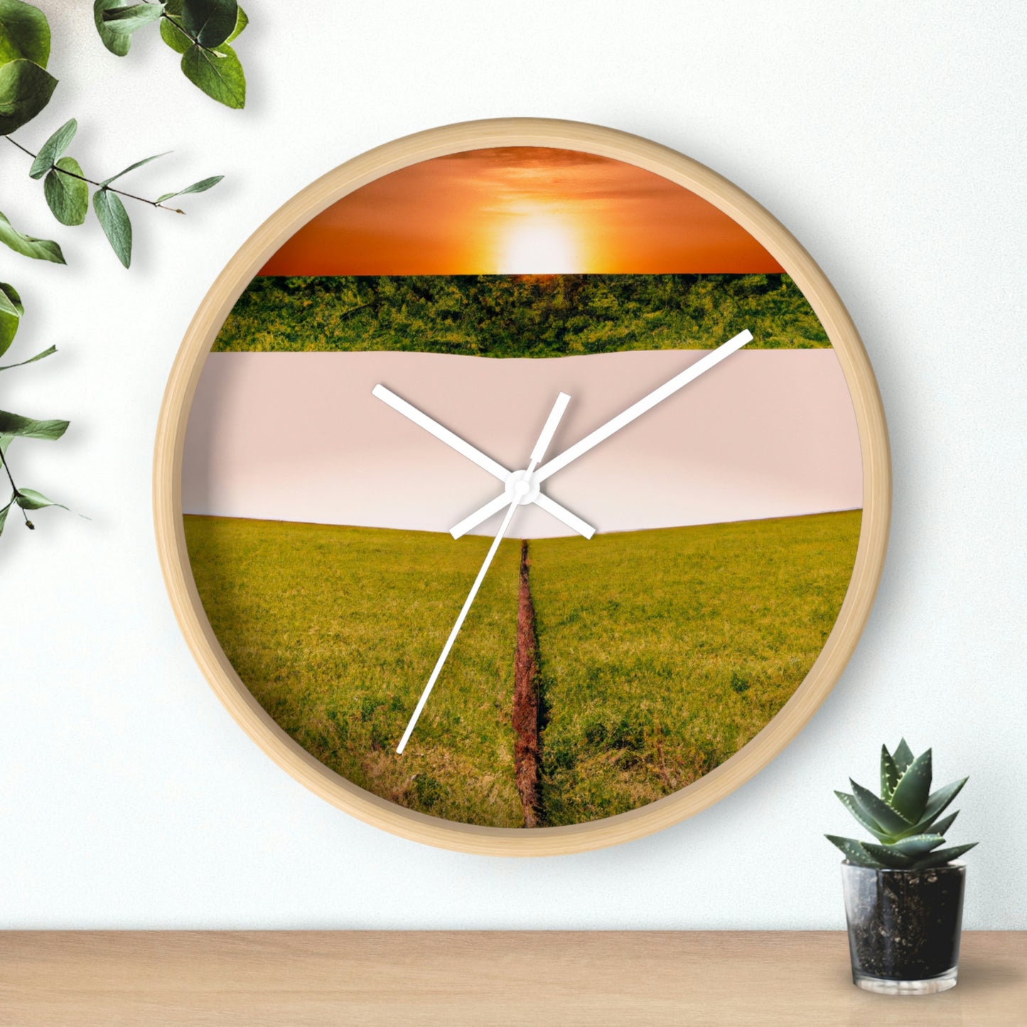 "Golden Horizon at Dusk" - The Alien Wall Clock