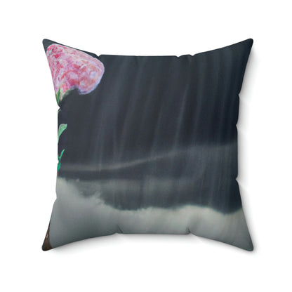 "Aight Against the Storm: The Story of a Lonely Flower" - The Alien Square Pillow