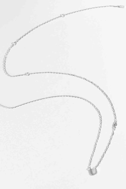 Q To U Halskette aus 925er Sterlingsilber mit Zirkon